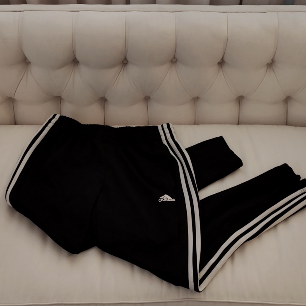 adidas Adicolor SST track pants black with white stripes women's size M